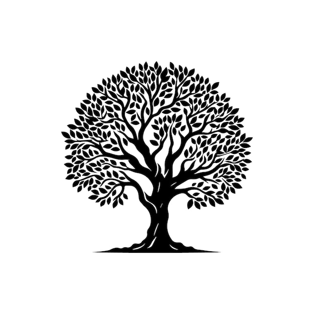 vector de silueta de árbol