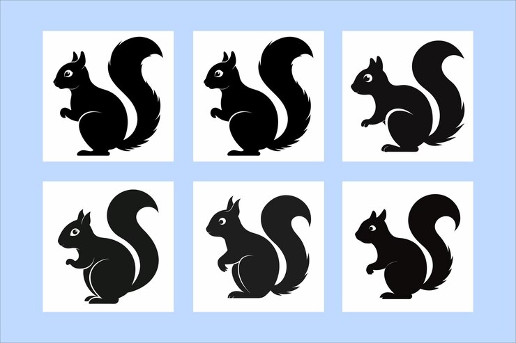 Vector vector de silueta de ardilla para sitios de micro poblaciones
