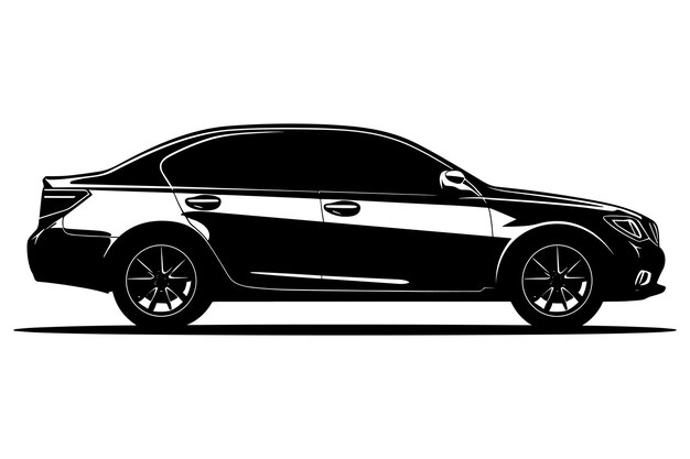 Vector de silueta de un automóvil de berlina