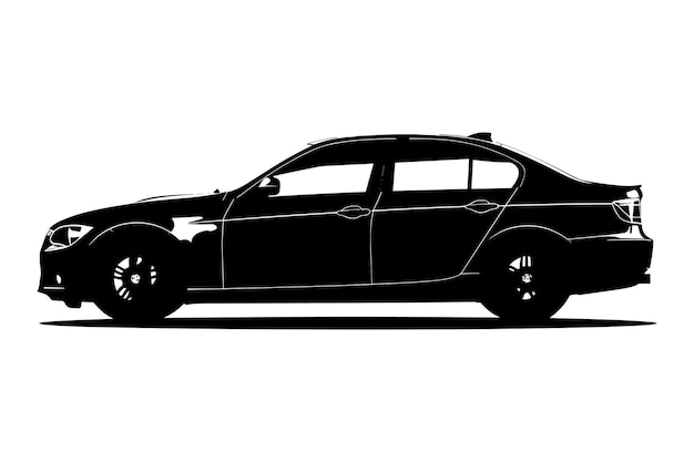 Vector de silueta de un automóvil de berlina
