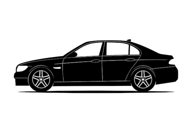 Vector de silueta de un automóvil de berlina