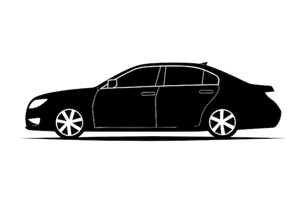 Vector de silueta de un automóvil de berlina