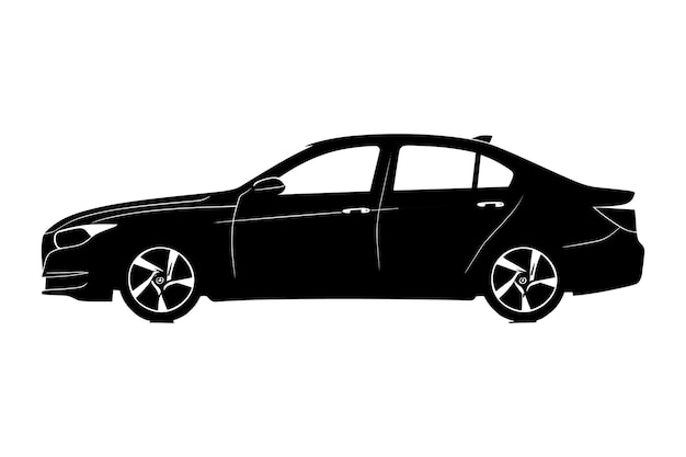 Vector de silueta de un automóvil de berlina