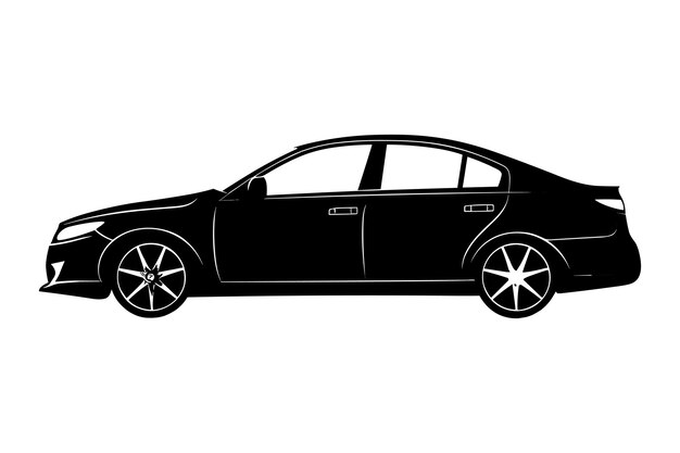 Vector de silueta de un automóvil de berlina
