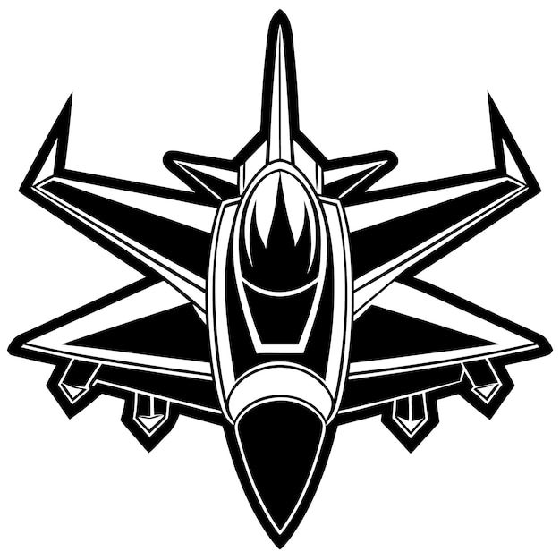 Vector de silueta de un avión de combate