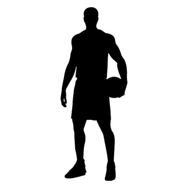 Vector de silueta de baloncesto aislado negro sobre fondo blanco