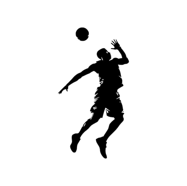Vector de silueta de baloncesto sobre un fondo blanco
