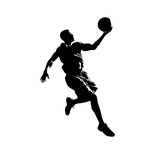 Vector de silueta de baloncesto sobre un fondo blanco