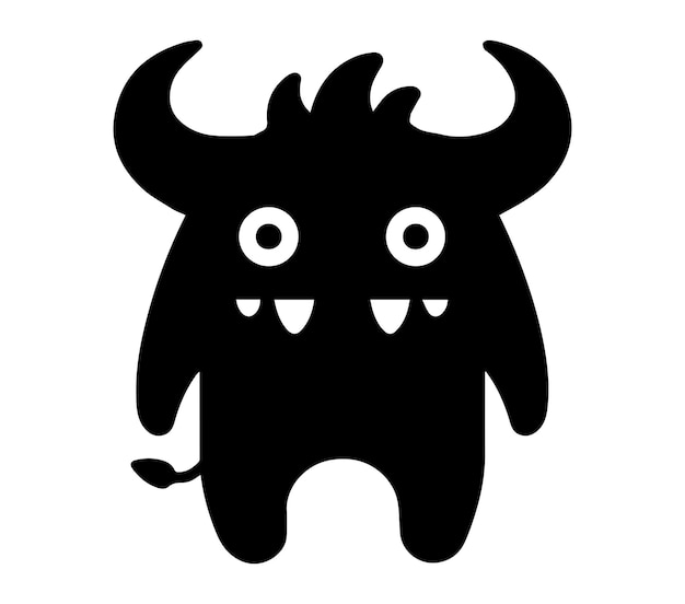 Vector de silueta de bulldog monstruo sobre un fondo blanco