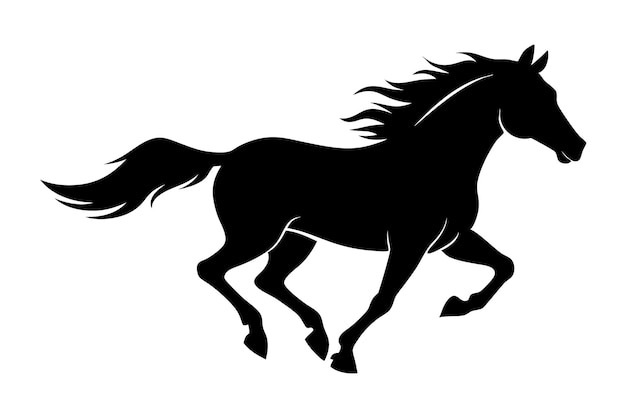 Vector de la silueta de un caballo corriendo