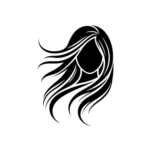 Vector de silueta de cabello femenino de moda para la ilustración de moda