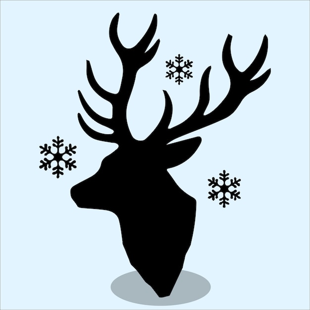 Vector de la silueta de la cabeza del ciervo de Navidad