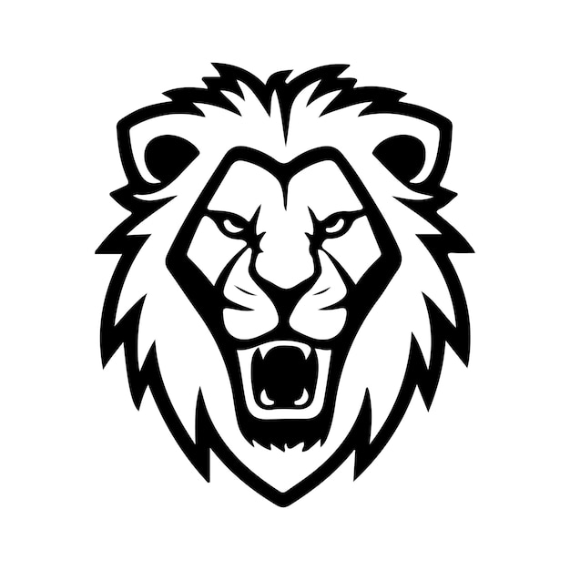 vector de silueta de la cabeza de león