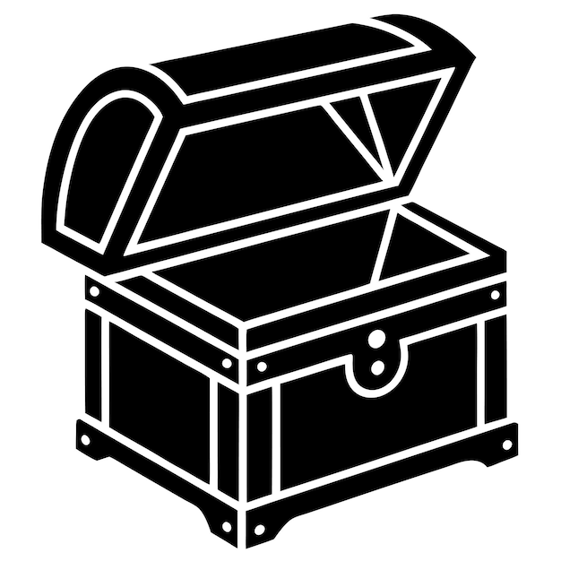 Vector de silueta de la caja del tesoro