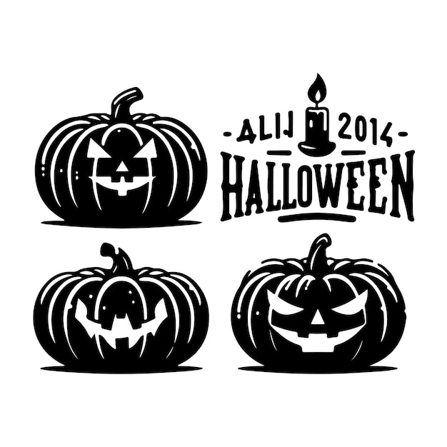 Vector de silueta de calabaza de Halloween para la celebración de Halloween