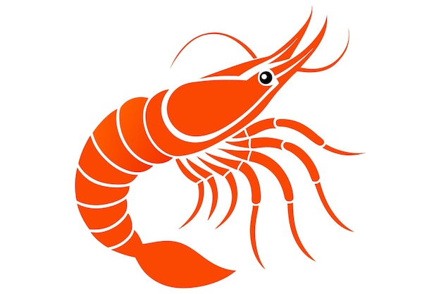 Vector de silueta de camarón Vector de camarón