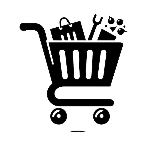 Vector de silueta del carrito de compras