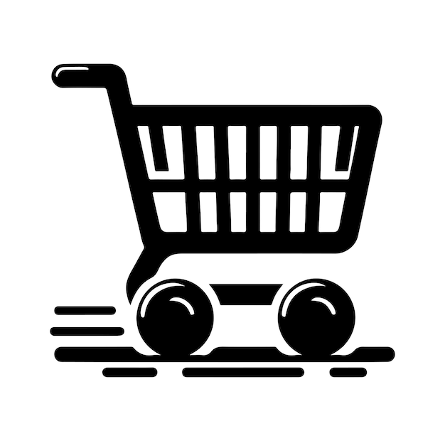 Vector de silueta del carrito de compras