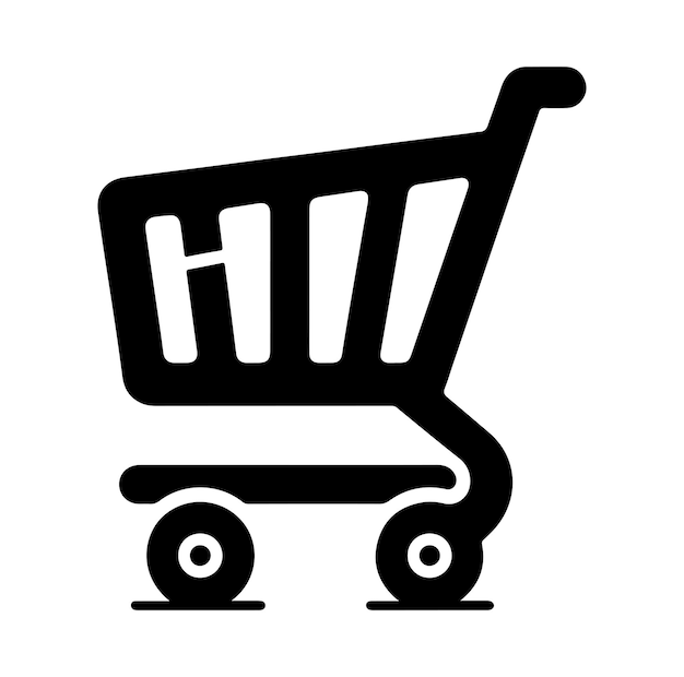 Vector de silueta del carrito de compras