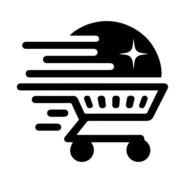 Vector de silueta del carrito de compras