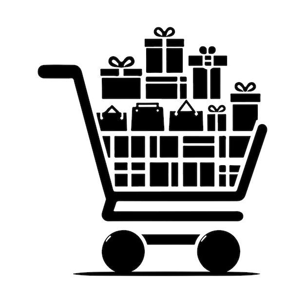 Vector de silueta del carrito de compras