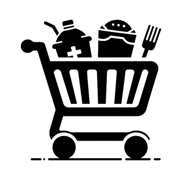 Vector de silueta del carrito de compras