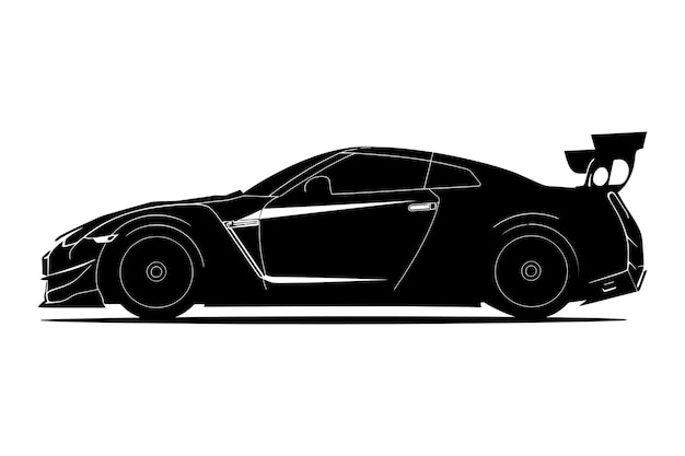 Vector de silueta de coche deportivo
