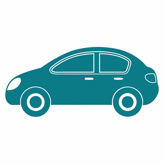 un vector de silueta de coche sobre un fondo blanco
