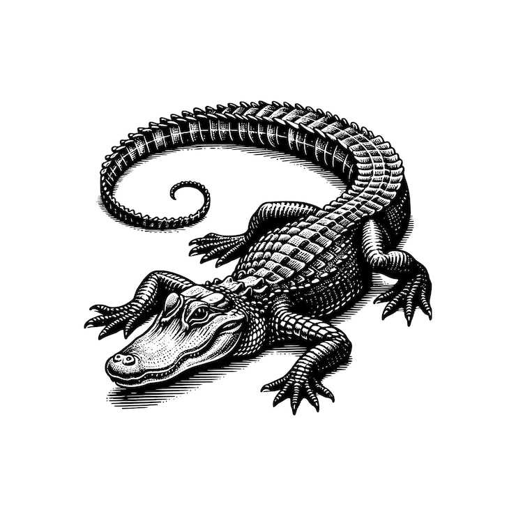 Vector vector de la silueta de un cocodrilo