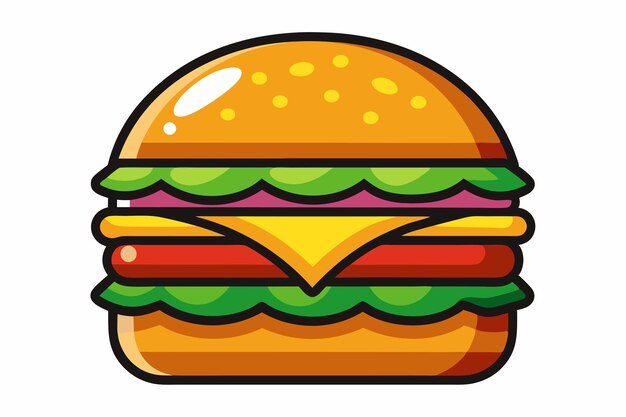 Vector de silueta de color limpio de la hamburguesa N