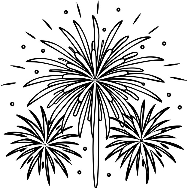 Vector de silueta para colorear el contorno de los fuegos artificiales