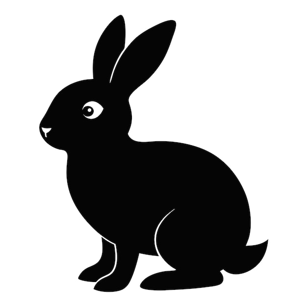 Vector de silueta de conejo negro