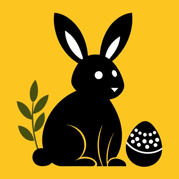 Vector de la silueta del conejo de Pascua