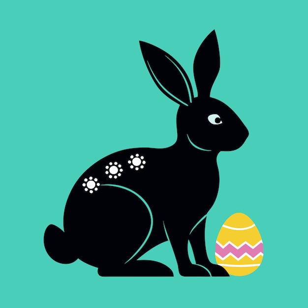 Vector de la silueta del conejo de Pascua