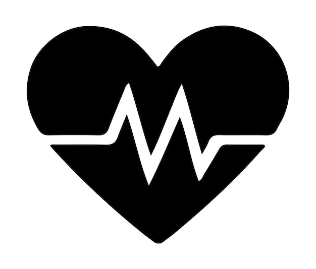 Vector de silueta del corazón y del latido del corazón