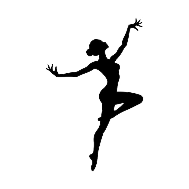 Vector de silueta dinámica de bailarín en fondo blanco Ilustración de stock de alta calidad