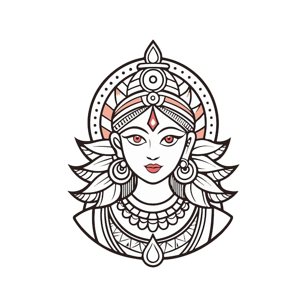 Vector de silueta de la durga