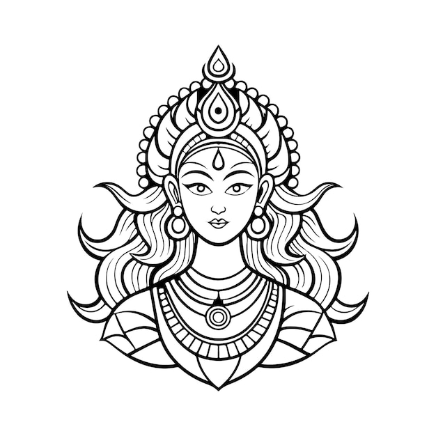 Vector de silueta de la durga