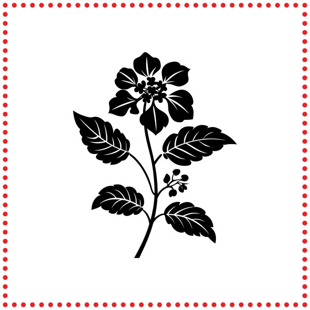Vector de silueta de flor delicada Ideal para gráficos temáticos botánicos y naturales de primavera