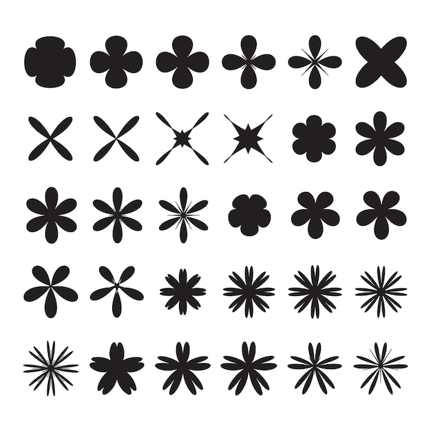 Vector de silueta de flor simple para una hermosa decoración
