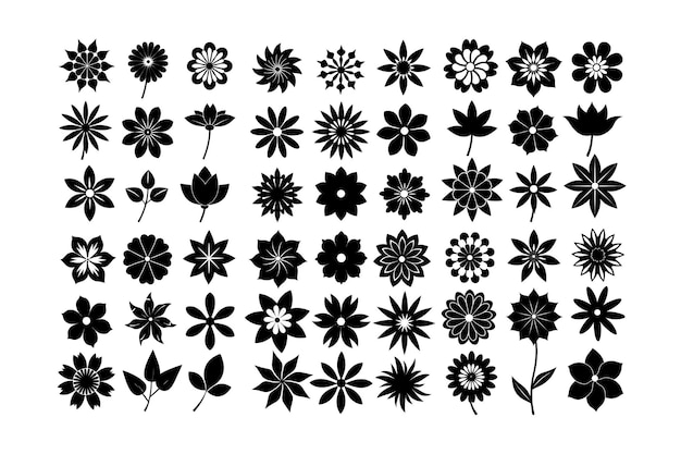 Vector de silueta de las flores