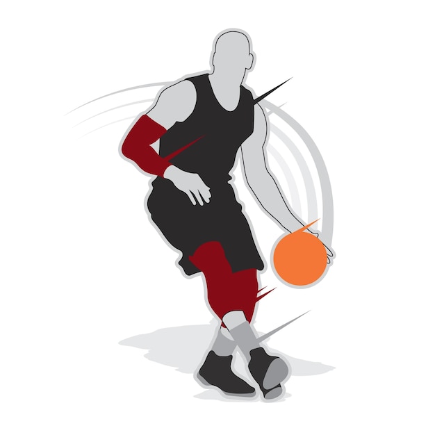 Vector de silueta de la forma del jugador de baloncesto