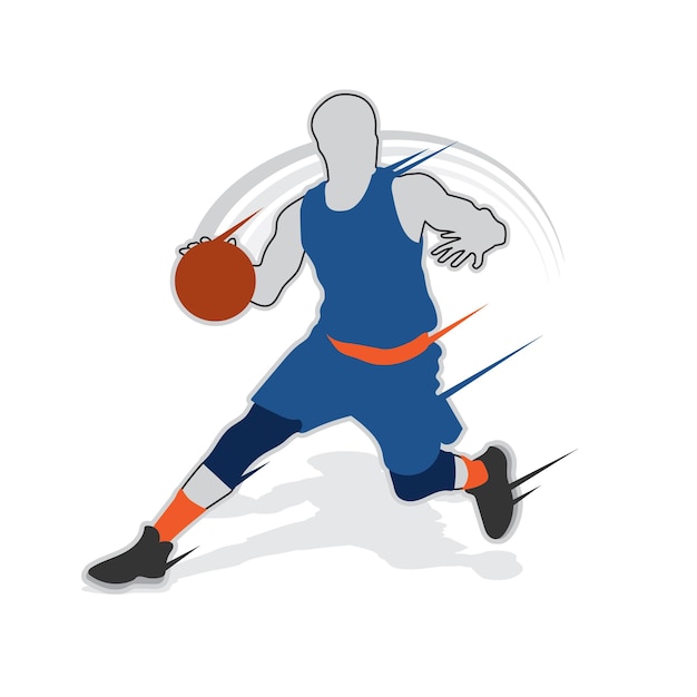 Vector vector de silueta de la forma del jugador de baloncesto