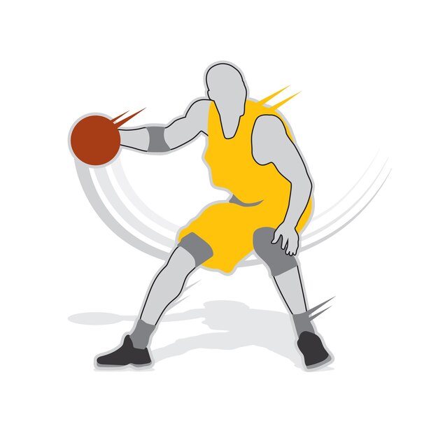 Vector de silueta de la forma del jugador de baloncesto