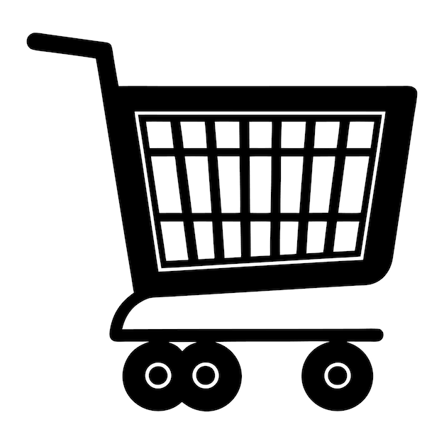 Vector de silueta de gato de compras arte en blanco y negro
