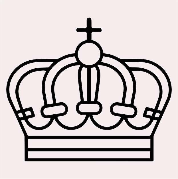 Vector de silueta de la gorra del Rey de la Corona sobre un fondo blanco