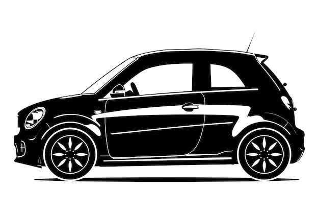 Vector de silueta gráfica para automóviles compactos