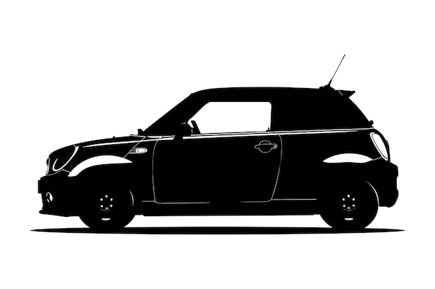 Vector de silueta gráfica para automóviles compactos