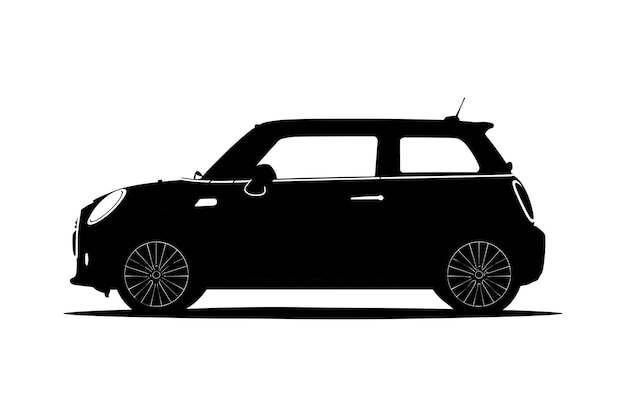 Vector de silueta gráfica para automóviles compactos