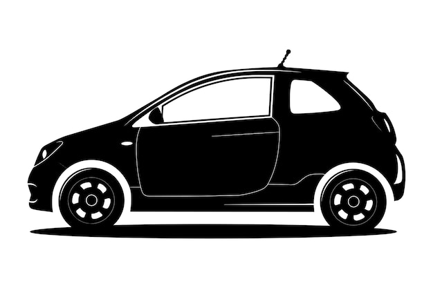 Vector de silueta gráfica para automóviles compactos